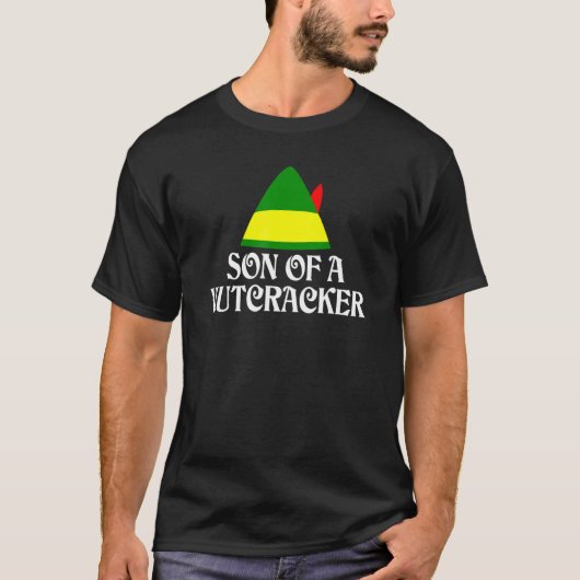 Zoon van een notenkraker grappige kerst elf t-shirt (Voorkant)