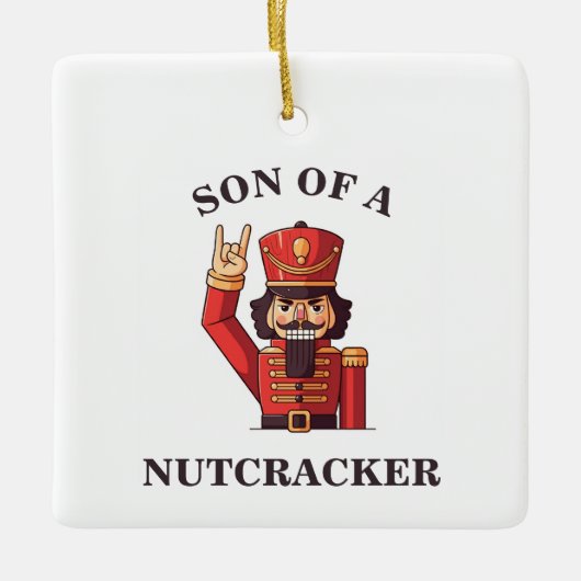 Zoon van een Nutkraker Keramisch Ornament (Voorkant)