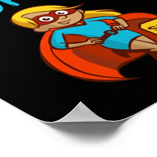 Zoon van een Super MoM Blue Text Vrouw Superheld C Poster (Hoek)
