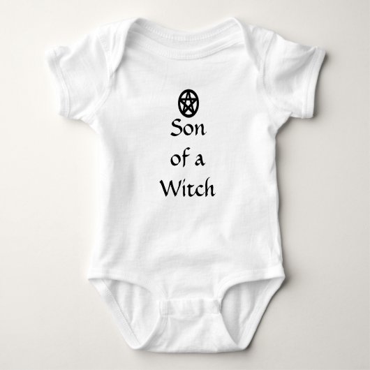 Zoon van een Witch Pagan Pentacle Baby Clothes Romper (Voorkant)