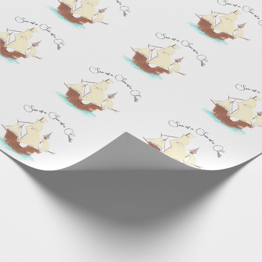 Zoon van een zeemanspiraat cadeaupapier (Hoek)