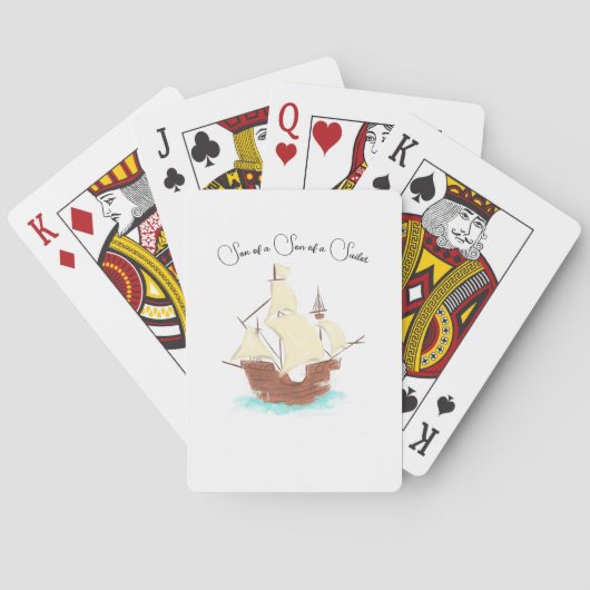 Zoon van een zeemanspiraat pokerkaarten (Achterkant)