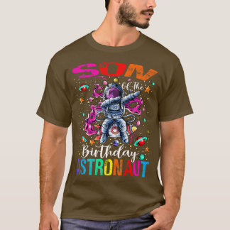 Zoon van het Birthday Astronaut Boy Space Theme Ki T-shirt