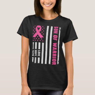 Zoon Van Krijger Amerikaanse Vlag Borstkanker T-shirt
