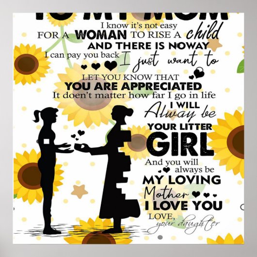 Zoon van mijn mam Gift | Aan mama gerichte brief | Poster (Voorkant)