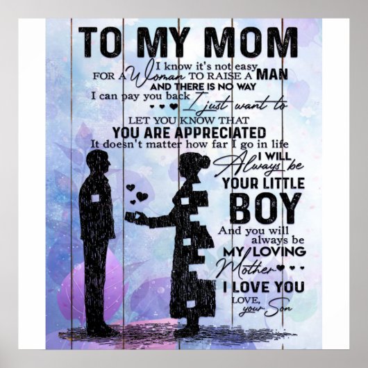 Zoon van mijn mam Gift | Lovely Holiday Gift Poster (Voorkant)