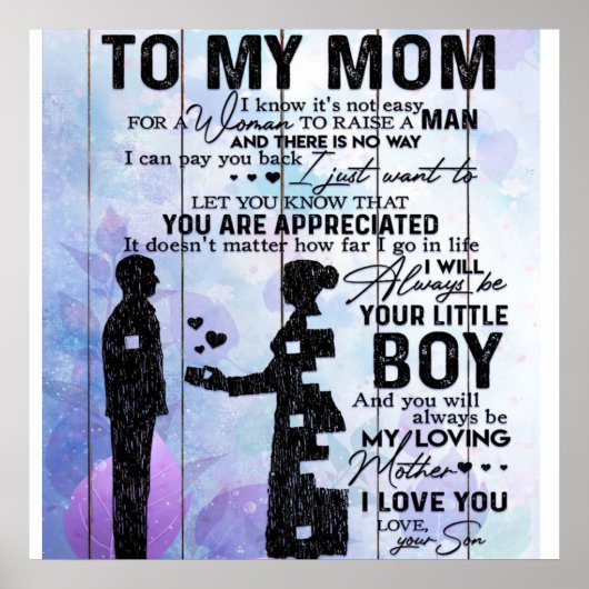 Zoon van mijn mam Gift | Lovely Holiday Gift Poster (Voorkant)