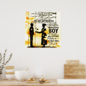 Zoon van mijn moeder brief, gezinspagnecadeau, poster (Keuken)