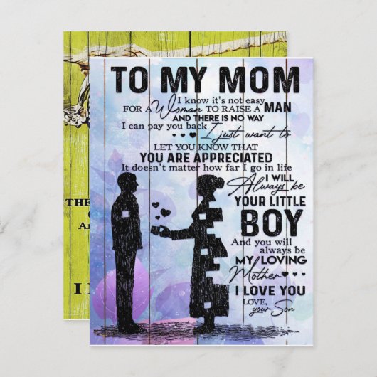 Zoon van mijn moeder brief, thuisverkleuring, kaart (Voorkant / Achterkant)