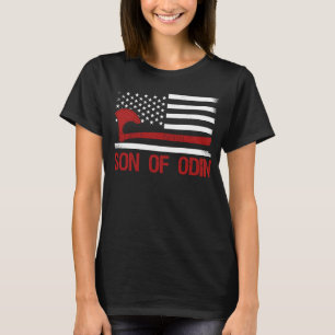 Zoon van Odin Valhalla American Viking Flag Nordic T-shirt