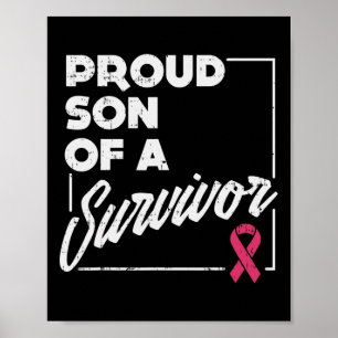 Zoon van overlevende borstkankerondersteunende gif poster