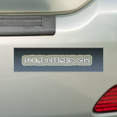 Zoon van politieagent bumpersticker (Op auto)