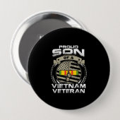 Zoon van Veteranese Vlaggenvaders uit Vietnam Ronde Button 4,0 Cm (Voorkant /achterkant)