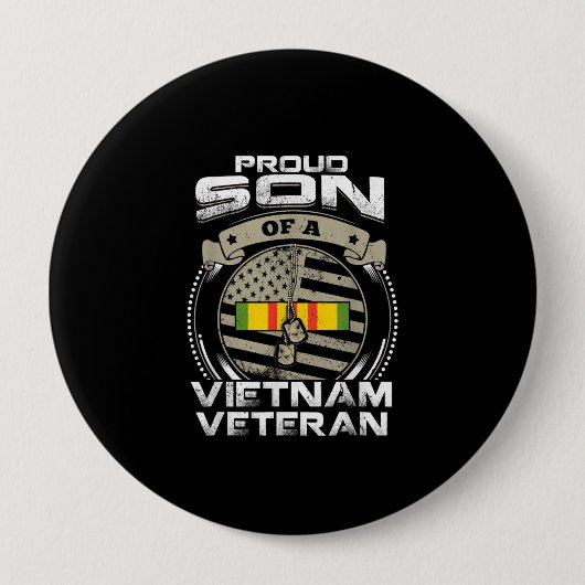 Zoon van Veteranese Vlaggenvaders uit Vietnam Ronde Button 4,0 Cm (Voorkant)