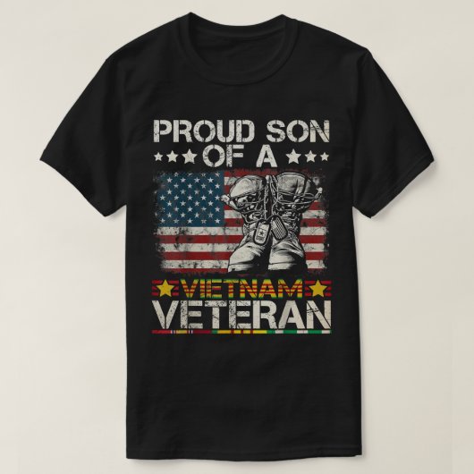 Zoon van Viëtvincie Veteranese Vlag van de VS T-shirt (Design voorkant)
