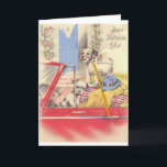 zoon Verjaardag Kaart<br><div class="desc">Retro /  Verjaardag wenskaart. Twee lieve honden wachten in de auto! Gelukkige verjaardag,  zoon! Schattige  puppies! Opmerking: "Cord" is een gedrukte illustratie. Dit is een reproductie van een  kaart en bevat geen eigenlijke kabel.</div>