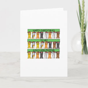 Zoon Vriendin Happy Kerstmis Cute Cats Feestdagen Kaart