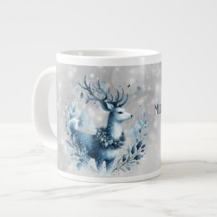 Zoon Vrolijk Kerstblauw Modern Hert Grote Koffiekop