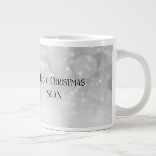 Zoon Vrolijk Kerstblauw Modern Hert Grote Koffiekop (Rechts)