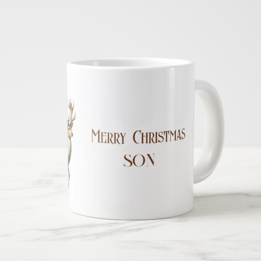 Zoon Vrolijk kersthert en boom gigantische koffie Grote Koffiekop (Voorkant rechts)