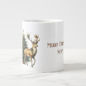 Zoon Vrolijk kersthert en boom gigantische koffie Grote Koffiekop (Voorkant)