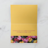 Zoon & Vrouw Gelukkige Paastulpen Feestdagen Kaart (Binnen)