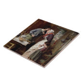 Zoon-werkverkeer, 1868 (olie op doek) tegeltje (Zijkant)