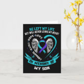 Zoon zelfmoord bewustzijn preventie herdenking gra kaart (Gele Bloem)