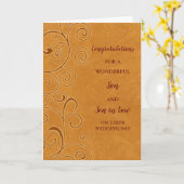 Zoon & Zoon in de wet trouwdag gefeliciteerd Kaart (Gele Bloem)