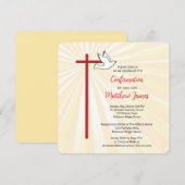 Zoon's bevestiging Cross Dove Gold Rays Kaart (Voorkant / Achterkant)