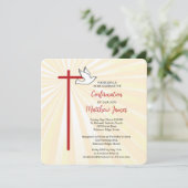 Zoon's bevestiging Cross Dove Gold Rays Kaart (Staand voorkant)