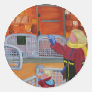 ZOOSTICKER VOOR MOEDEREN/KINDEREN RONDE STICKER