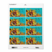 Zopvolgers in BLUE TURQUOÏE , SUMMER PARTIJ Etiket (Full Sheet)