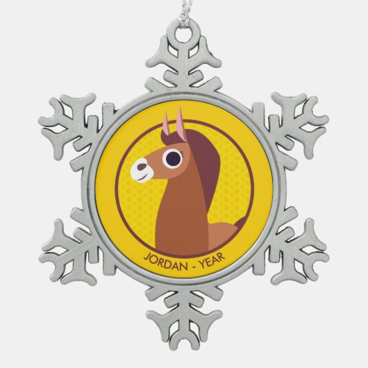 Zora the Horse Tin Sneeuwvlok Ornament (Voorkant)