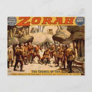 Zorah, 'De Raad van Tien'  theater Briefkaart