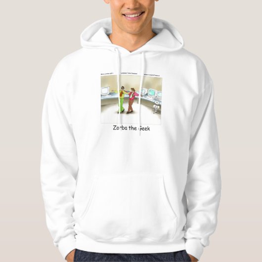 Zorba The Geek Funny Cartoon Hoodie van Rick Londo (Voorkant)