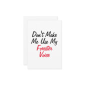 Zorg dat ik mijn Foresterstem niet hoef te gebruik Kaart (Voorkant / Achterkant in situ)