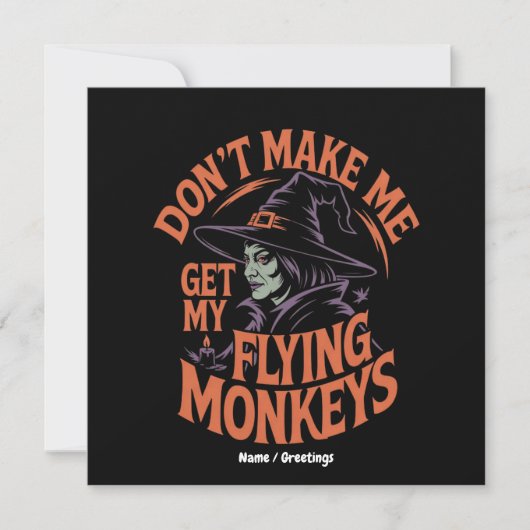 Zorg dat ik mijn vliegende apen niet hoef te halen kaart (Voorkant)