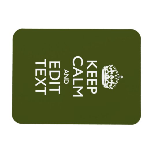 Zorg dat Jouw tekst kalm houdt en op olijvengroen Magneet (Horizontaal)