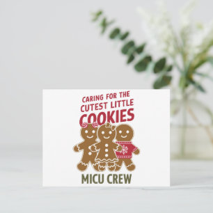 Zorg dragen voor de schattigste kleine koekjes Nic Feestdagenkaart