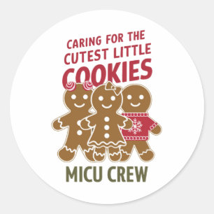 Zorg dragen voor de schattigste kleine koekjes Nic Ronde Sticker