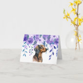 Zorg en zorg Dachshund Wenskaart Kaart (Gele Bloem)