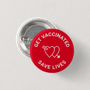 Zorg ervoor dat gevaccineerd wordt om levens rood ronde button 3,2 cm