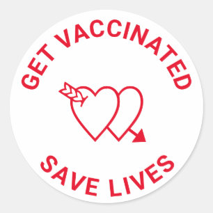 Zorg ervoor dat gevaccineerd wordt om levens rood ronde sticker