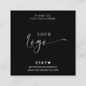 Zorg ervoor dat je creditcard Elegant Script Minim Vierkante Visitekaartje (Achterkant)