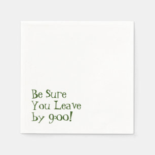 Zorg ervoor dat je om 9:00 vertrekt! ondeugend ber servet