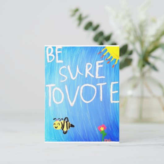 Zorg ervoor dat je stem uitbrengt briefkaart (Staand voorkant)