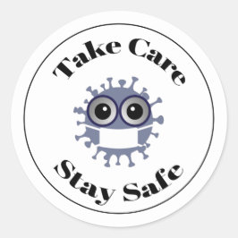 Zorg ervoor dat u veilig gemaskeerd Corona virus b Ronde Sticker