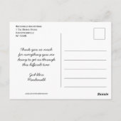 Zorg Helden DANK JEWEL Aanpasbaar Briefkaart (Achterkant)