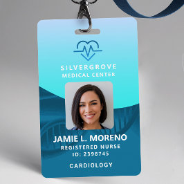 Zorg Medisch Hart Logo Turkoois Foto Verpleegster Badge